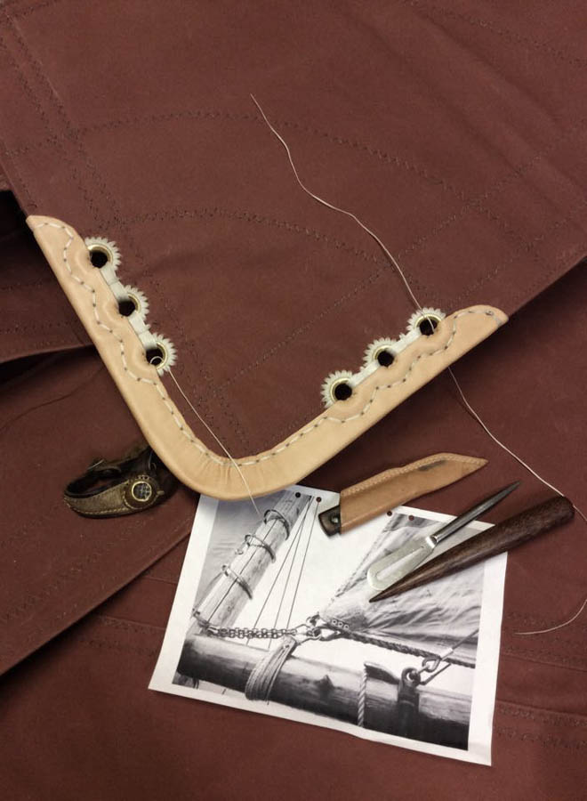 Eyelets at clew - DEODAR mainsail 100 sqm - Clipper Canvas Tan 750g/sqm